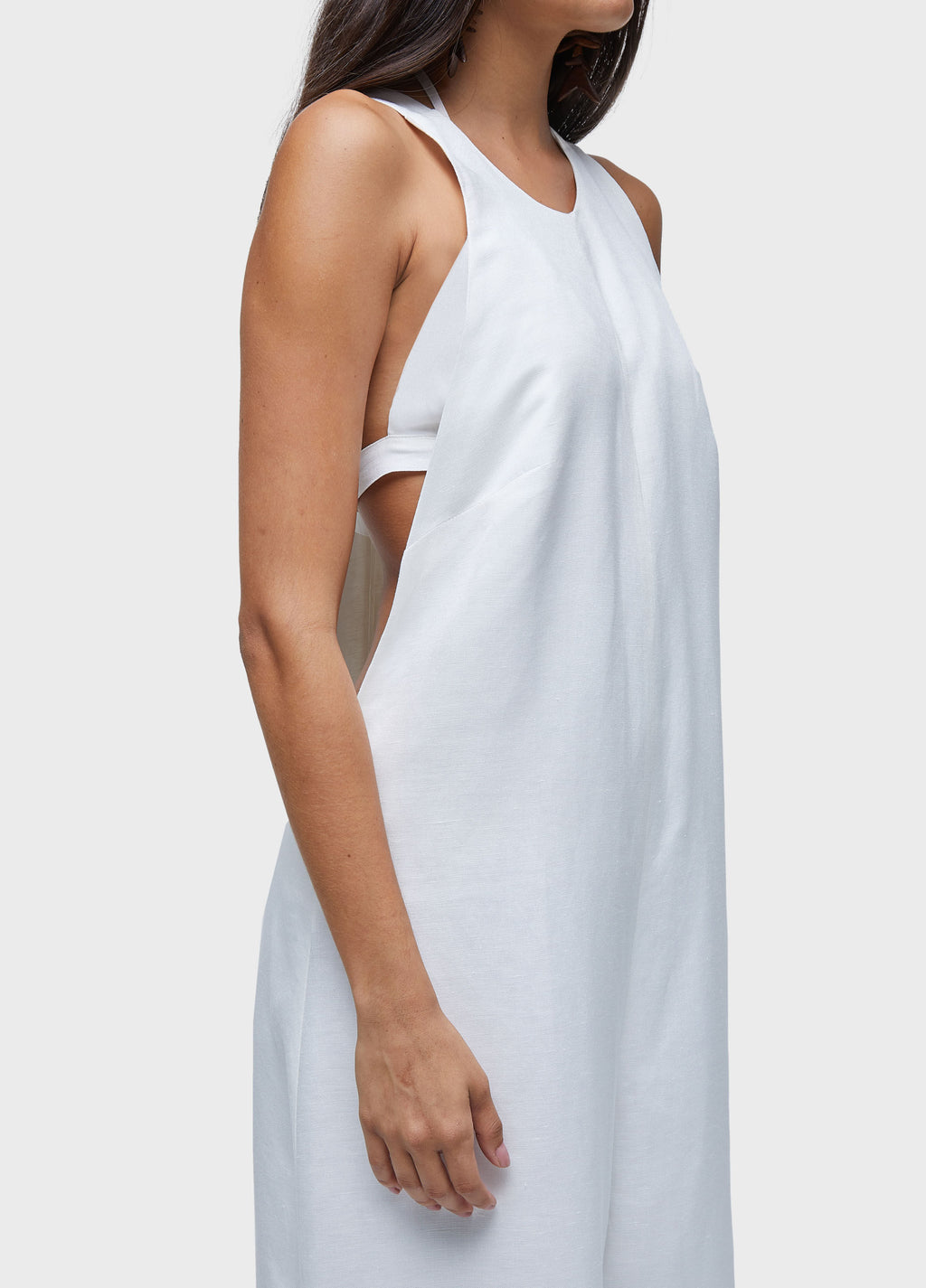 LINEN RACERBACK JUMPSUIT