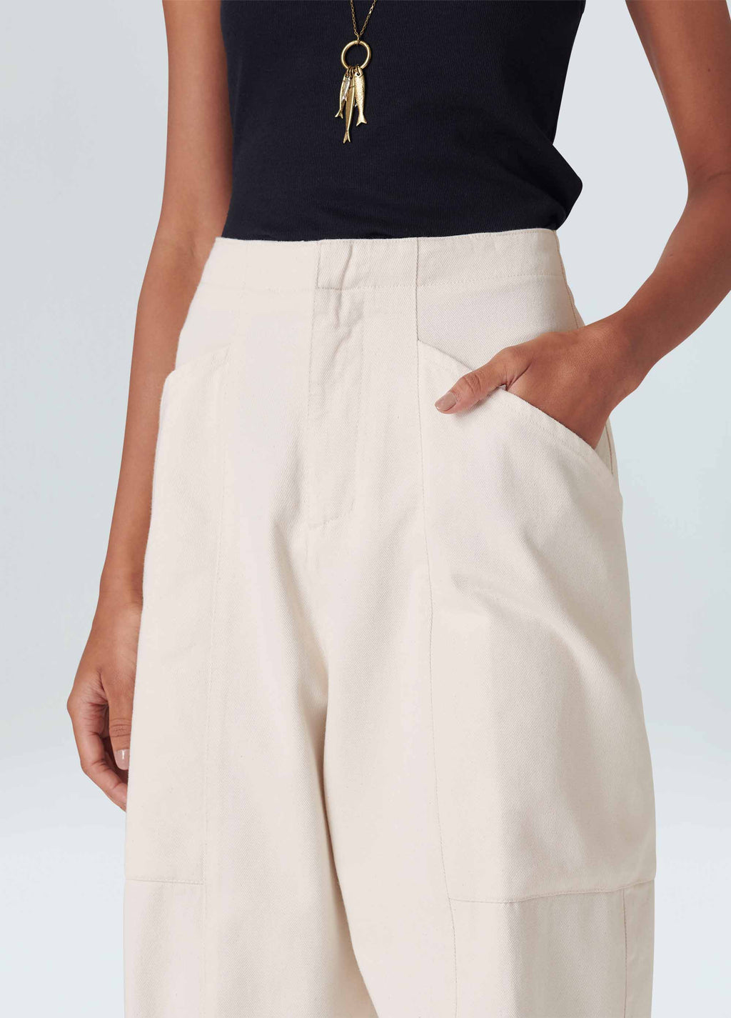BARREL WHITE JEANS