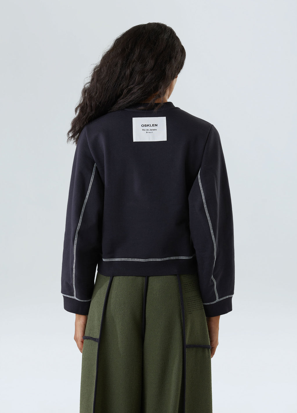 TOPSTITCHED JACKET WITH WIDE SLEEVES