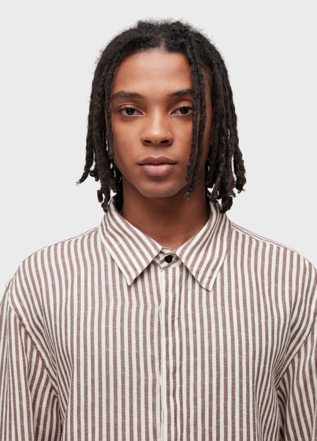 Camisa Over Brun Stripes Off-White/Marrom – Osklen – foto 3