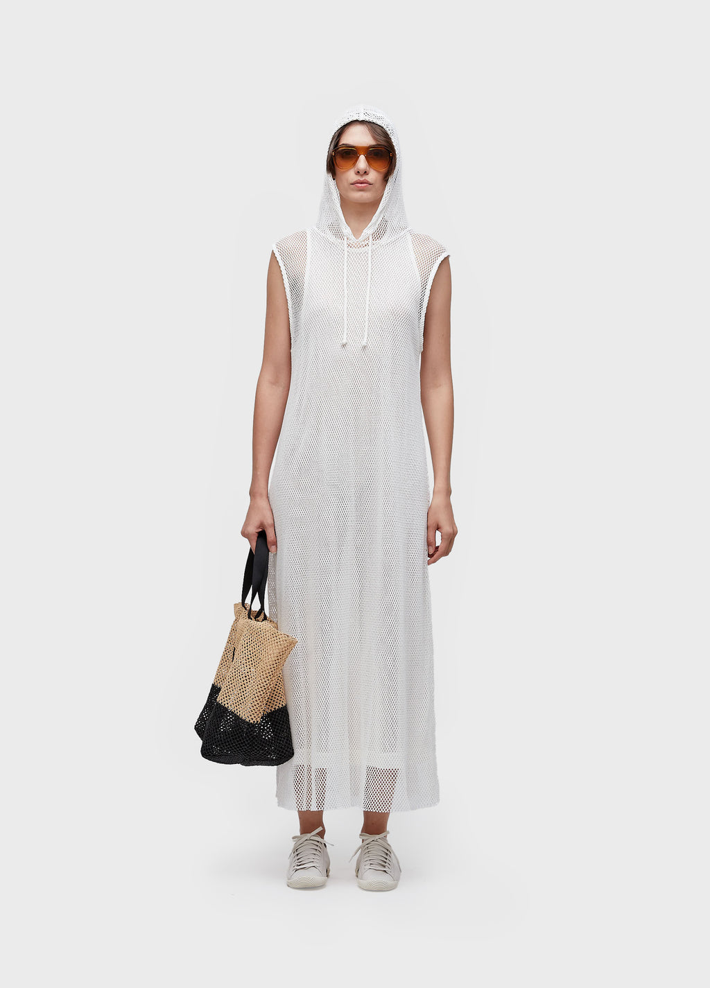 MESH LAYERED SLEEVELESS DRESS
