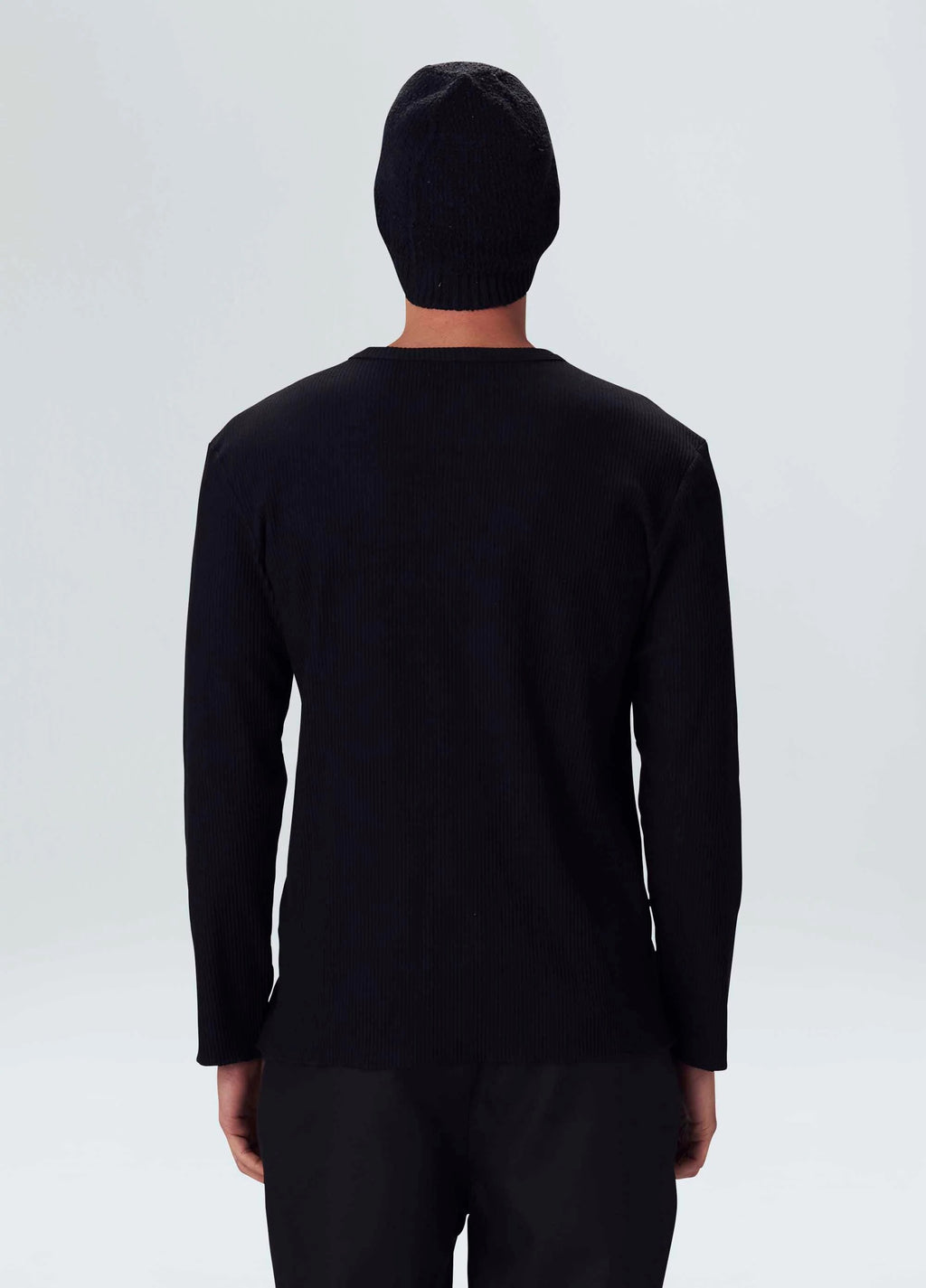 RIB KNIT LONG SLEEVE T-SHIRT
