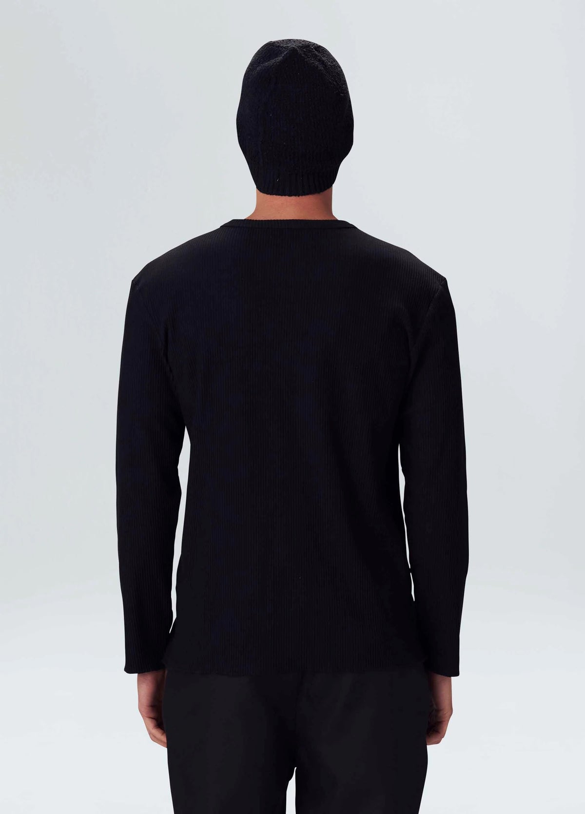 RIB KNIT LONG SLEEVE T-SHIRT