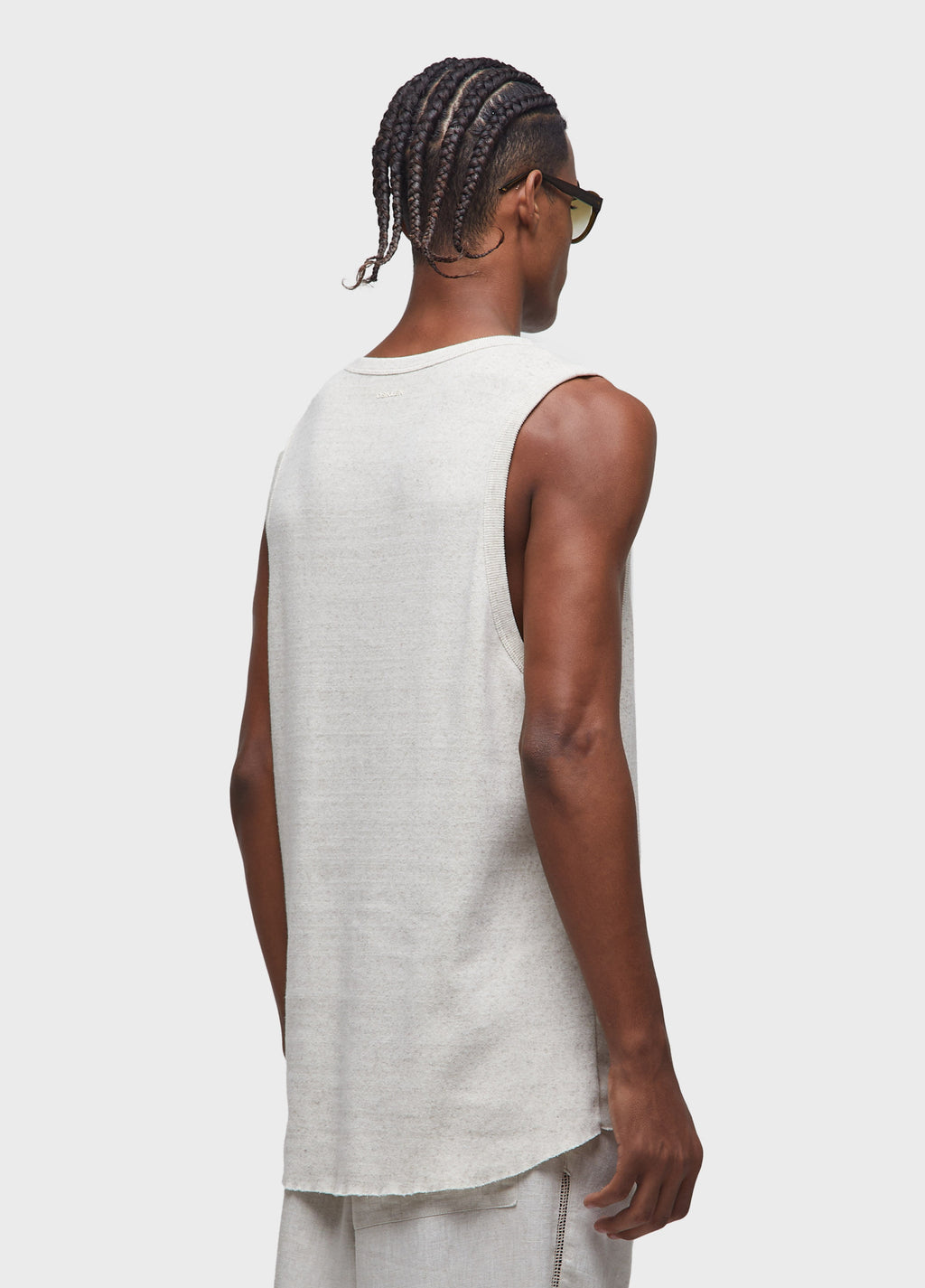 RIB KNIT YOKE TANK TOP