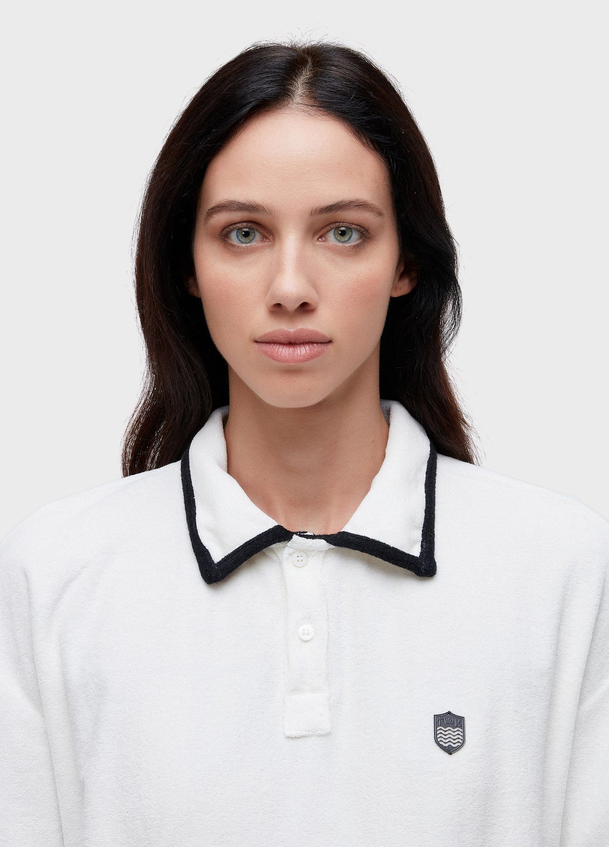 TERRY CLOTH POLO SHIRT WITH CONTRAST TRIM