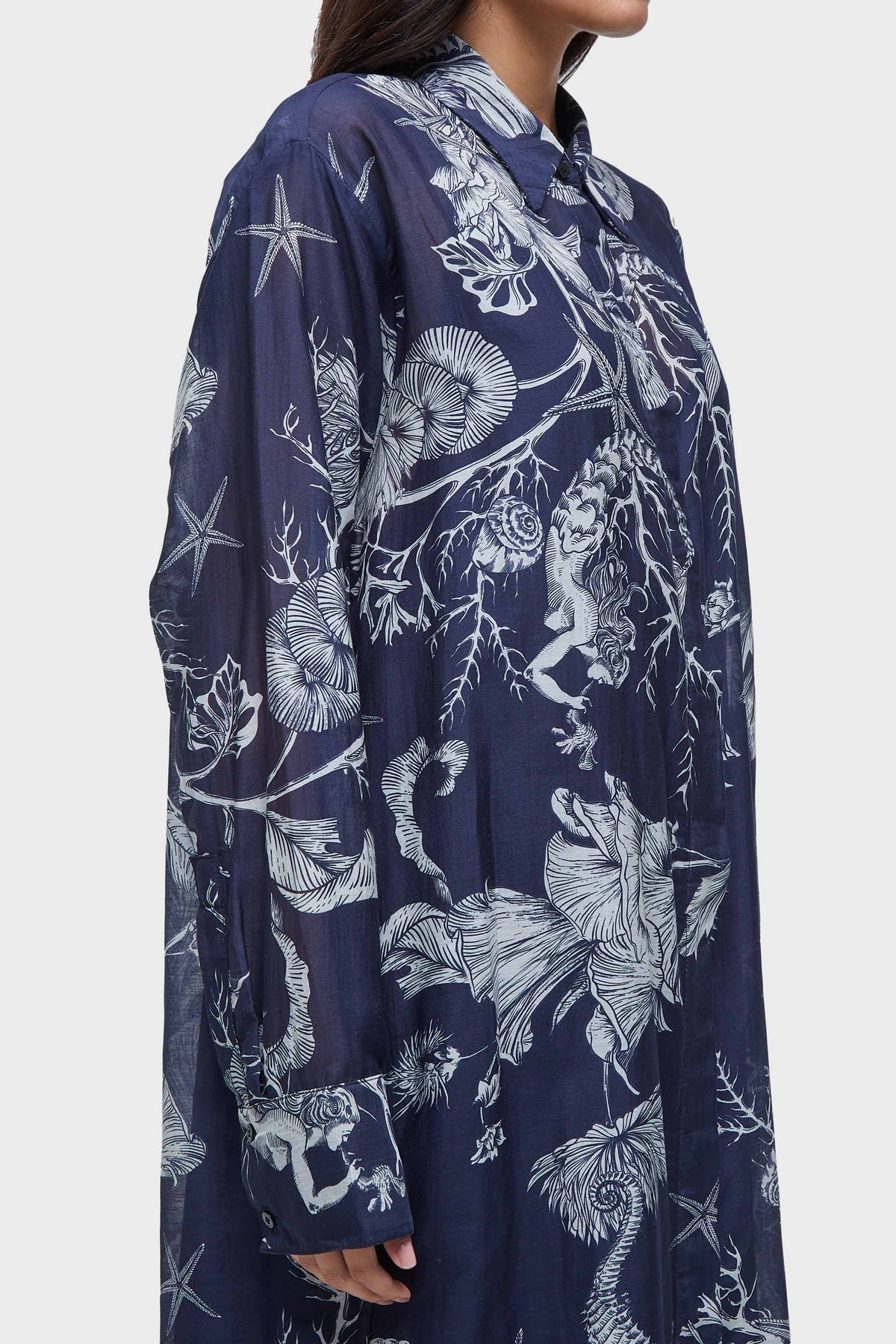 OCEAN BLUE SHIRT DRESS