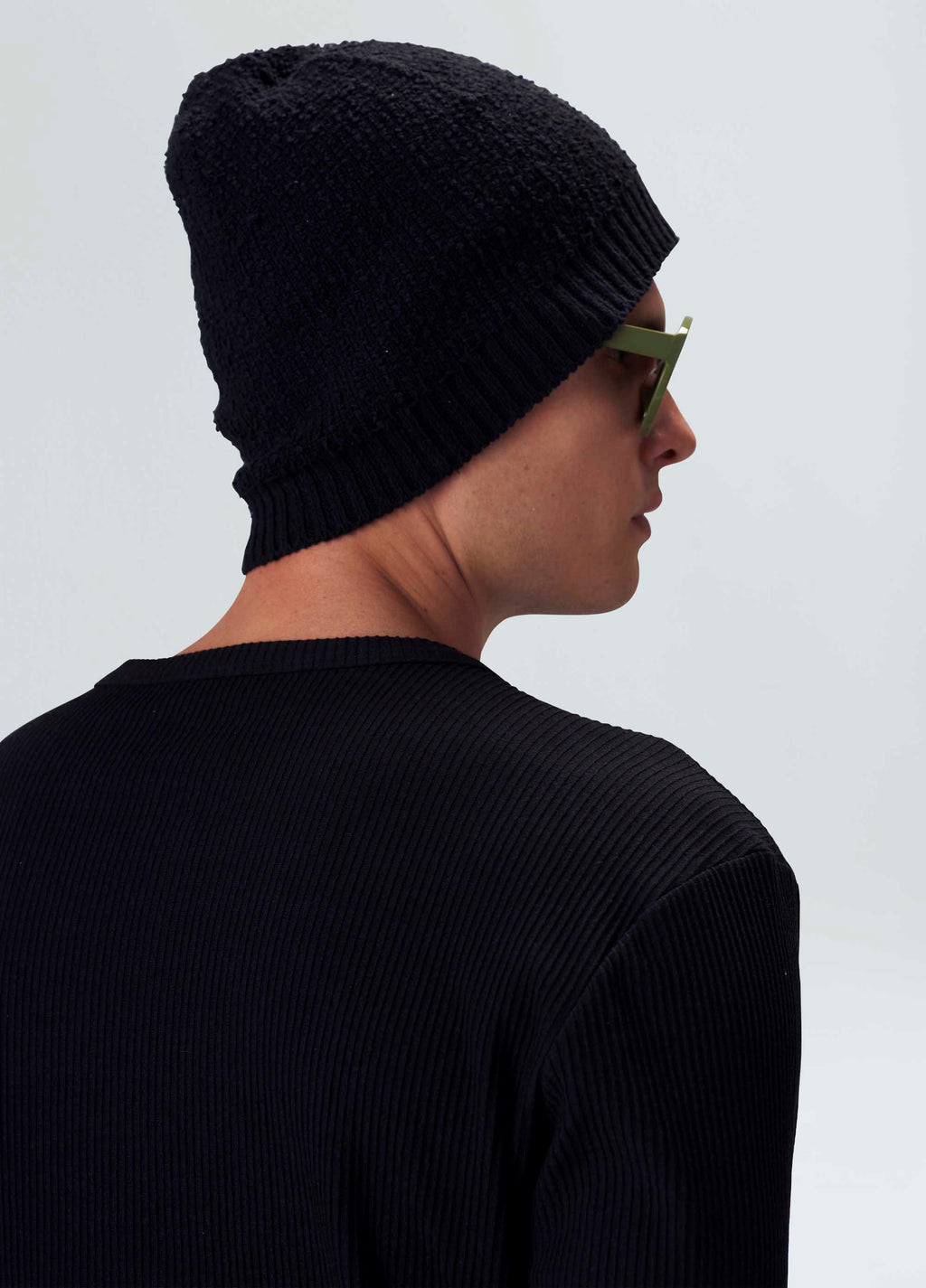 RIB KNIT LONG SLEEVE T-SHIRT
