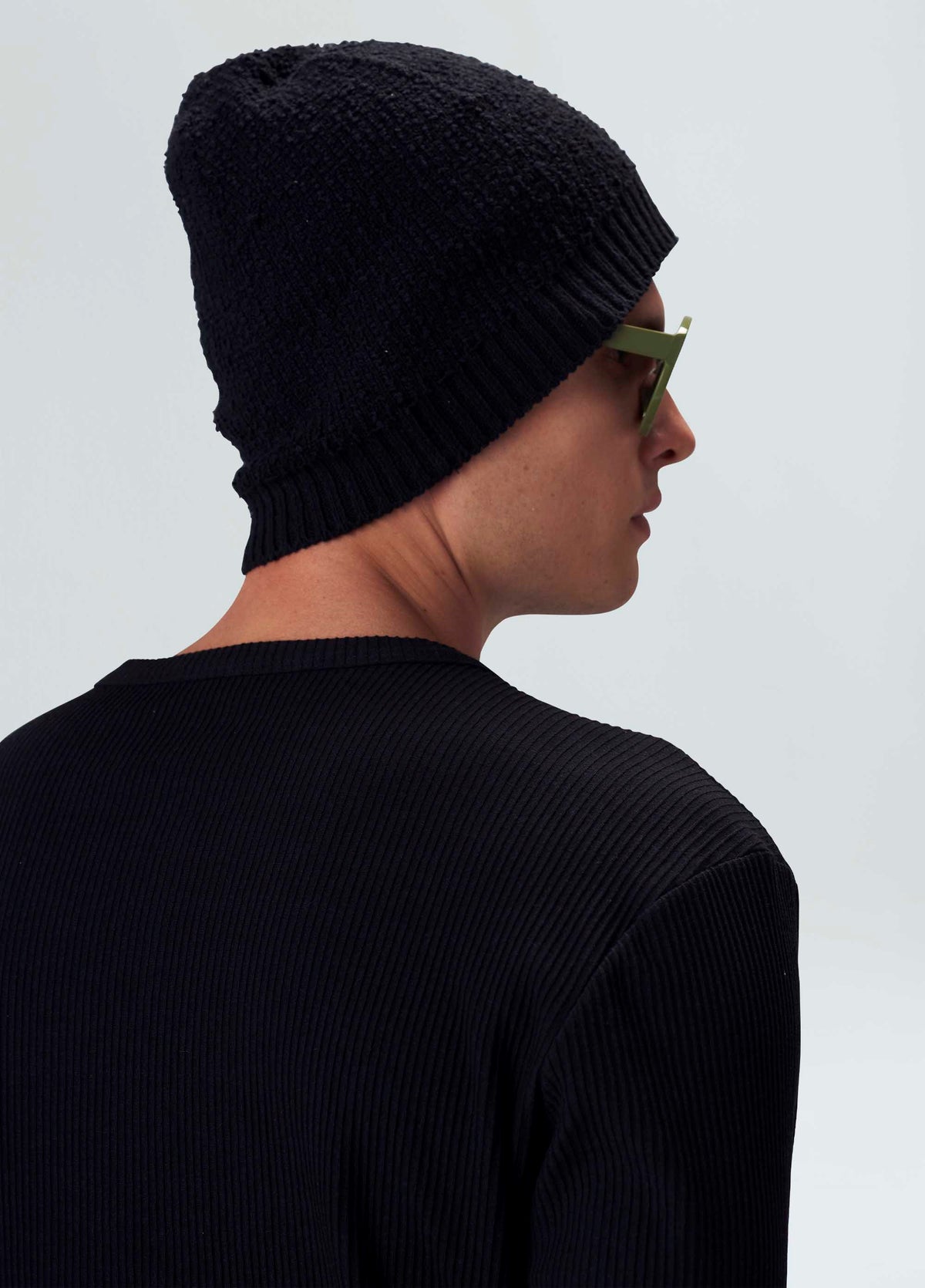 RIB KNIT LONG SLEEVE T-SHIRT
