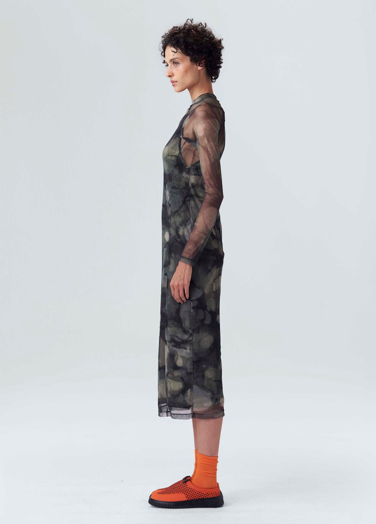 FUNGUS TULLE LONG SLEEVE DRESS
