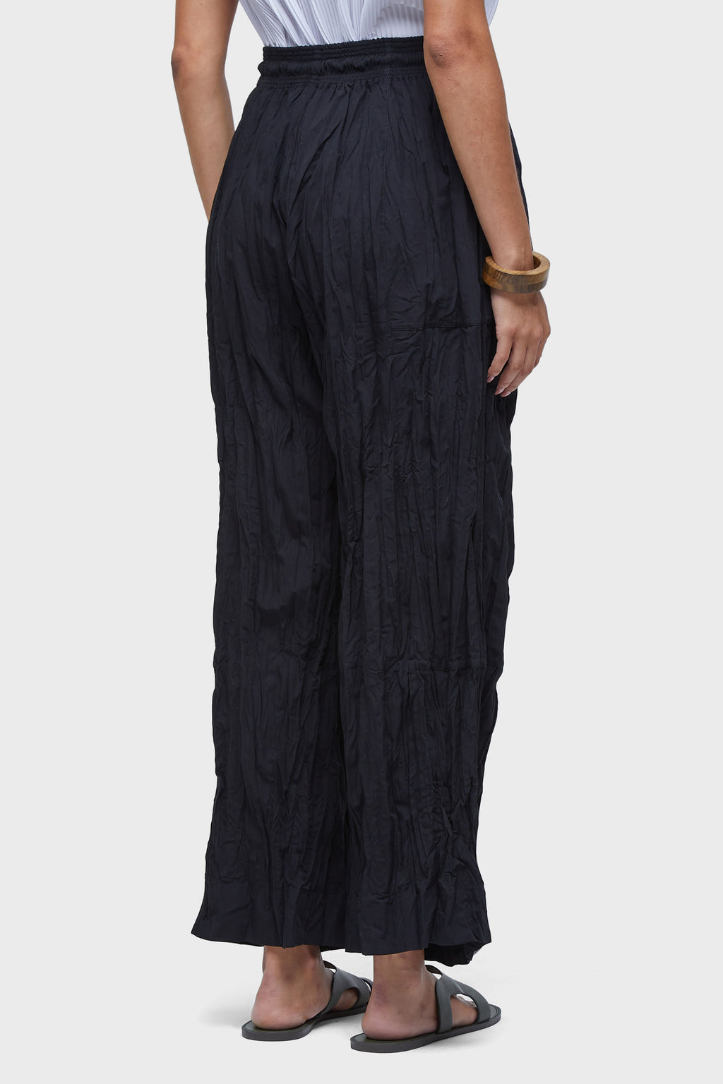 TRICOLINE WRINKLED PANEL PANTS