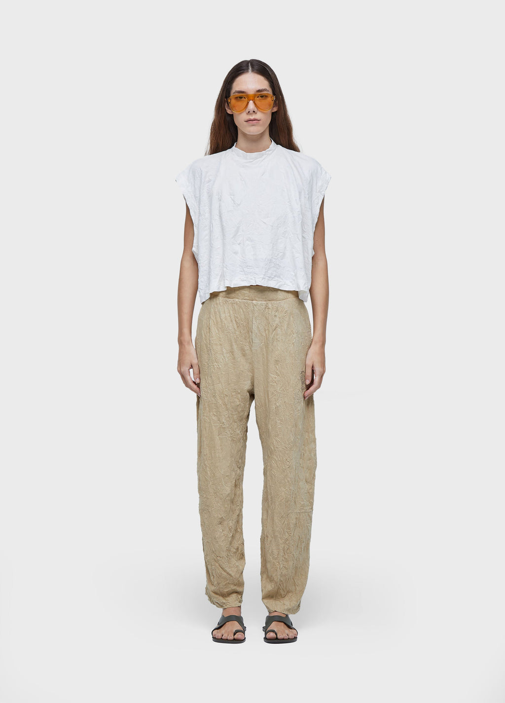 DUO CROPPED BLOUSE WRINKLE VEST