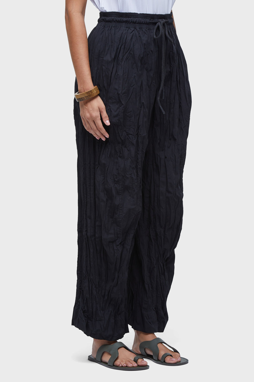 TRICOLINE WRINKLED PANEL PANTS