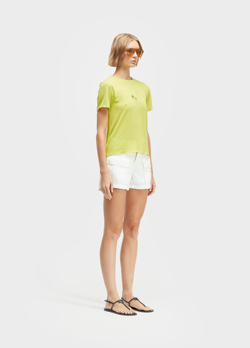 Short Linen RJ Color Off-White/Verde – Osklen – foto 4