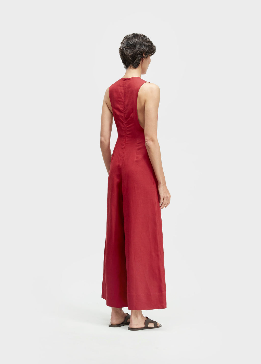 MACACÃO SLEEVELESS LINEN AMARRAÇÃO