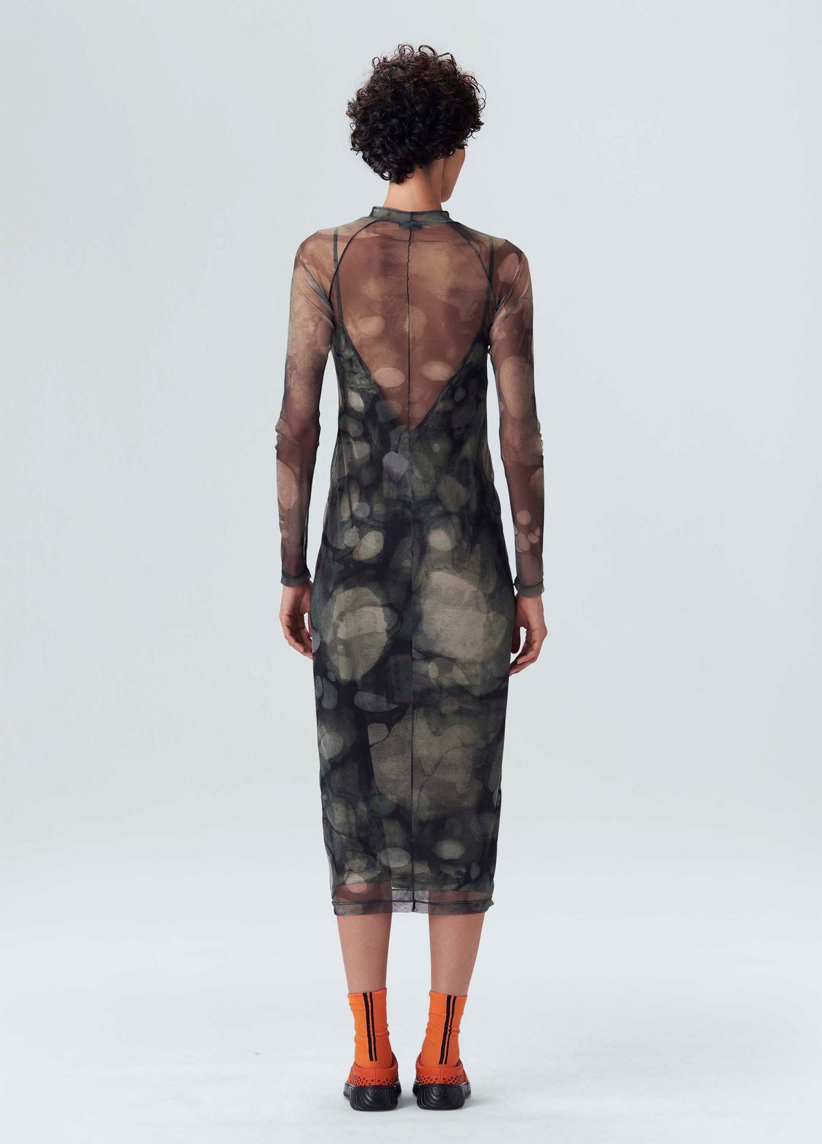 FUNGUS TULLE LONG SLEEVE DRESS