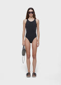 SWIMMER CUTOUT RAYON MAILLOT
