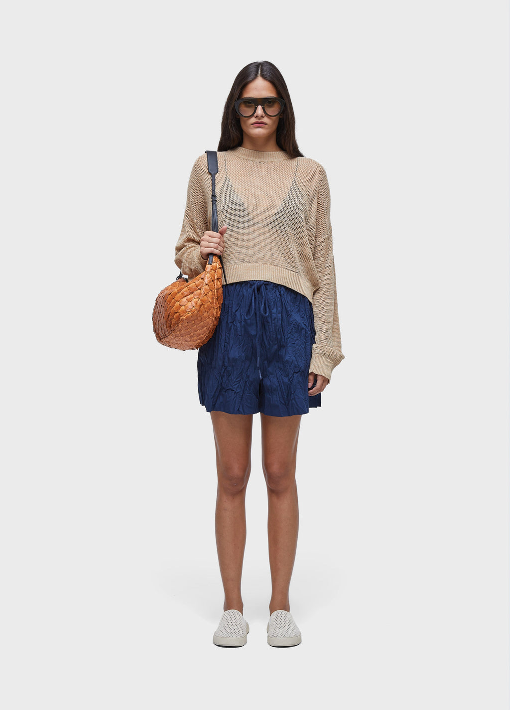 CORK KNIT LS BLOUSE