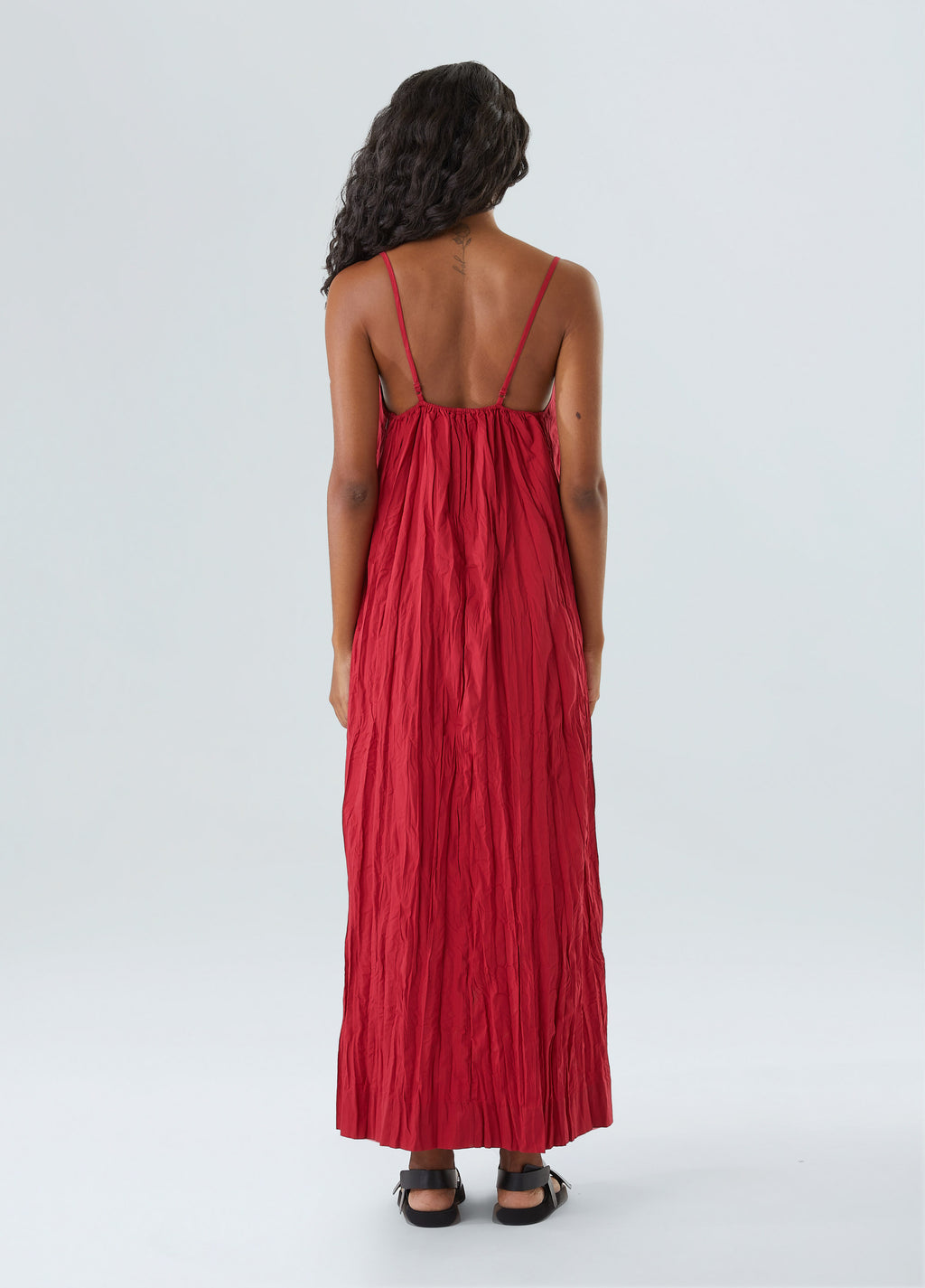 PLEATED MIDI DRESS