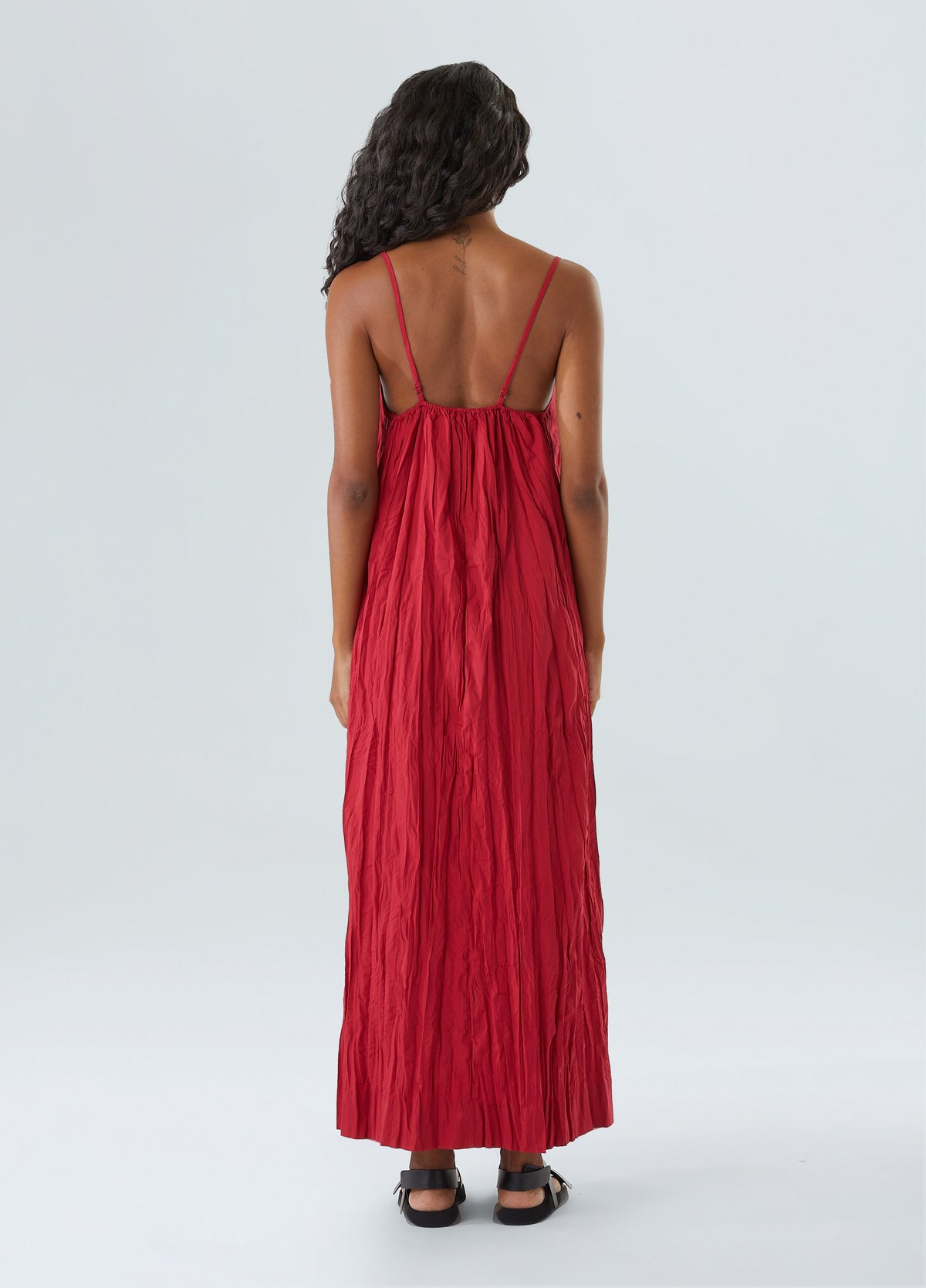 PLEATED MIDI DRESS