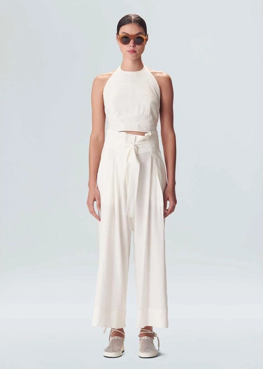 PLEATED LINEN TROUSERS