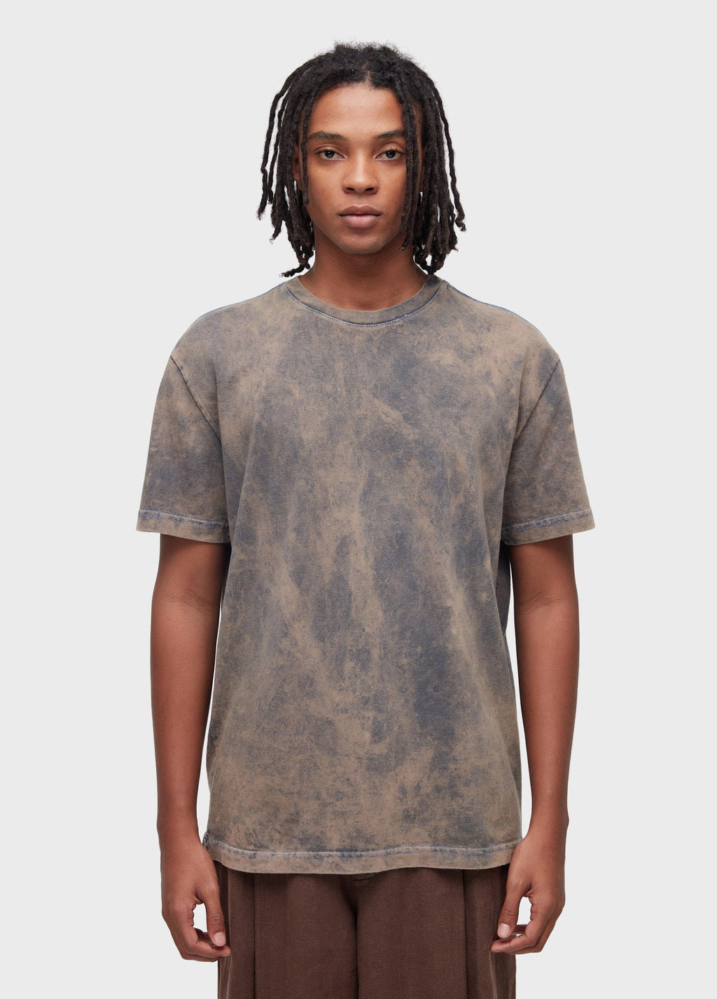 ACID RUST CONTRAST STITCH SHORT SLEEVE T-SHIRT