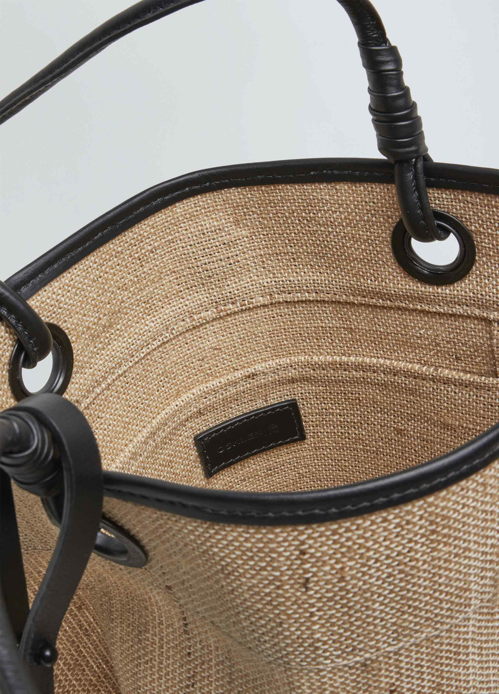 FLAT TOTE LEATHER JUTE ECO