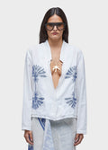 EMBROIDERED TILE BLAZER