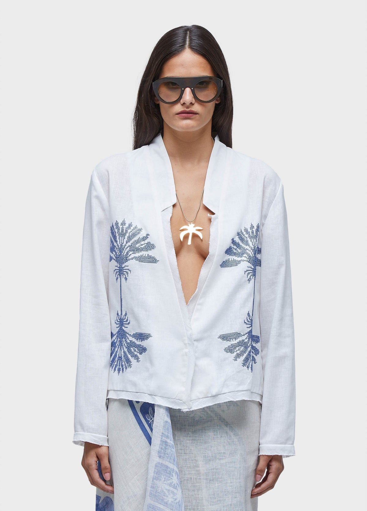 EMBROIDERED TILE BLAZER