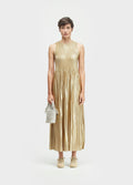 VESTIDO ACINTURADO SLEEVELESS PLISSADO