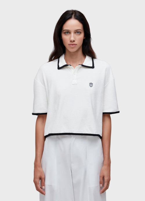 TERRY CLOTH POLO SHIRT WITH CONTRAST TRIM