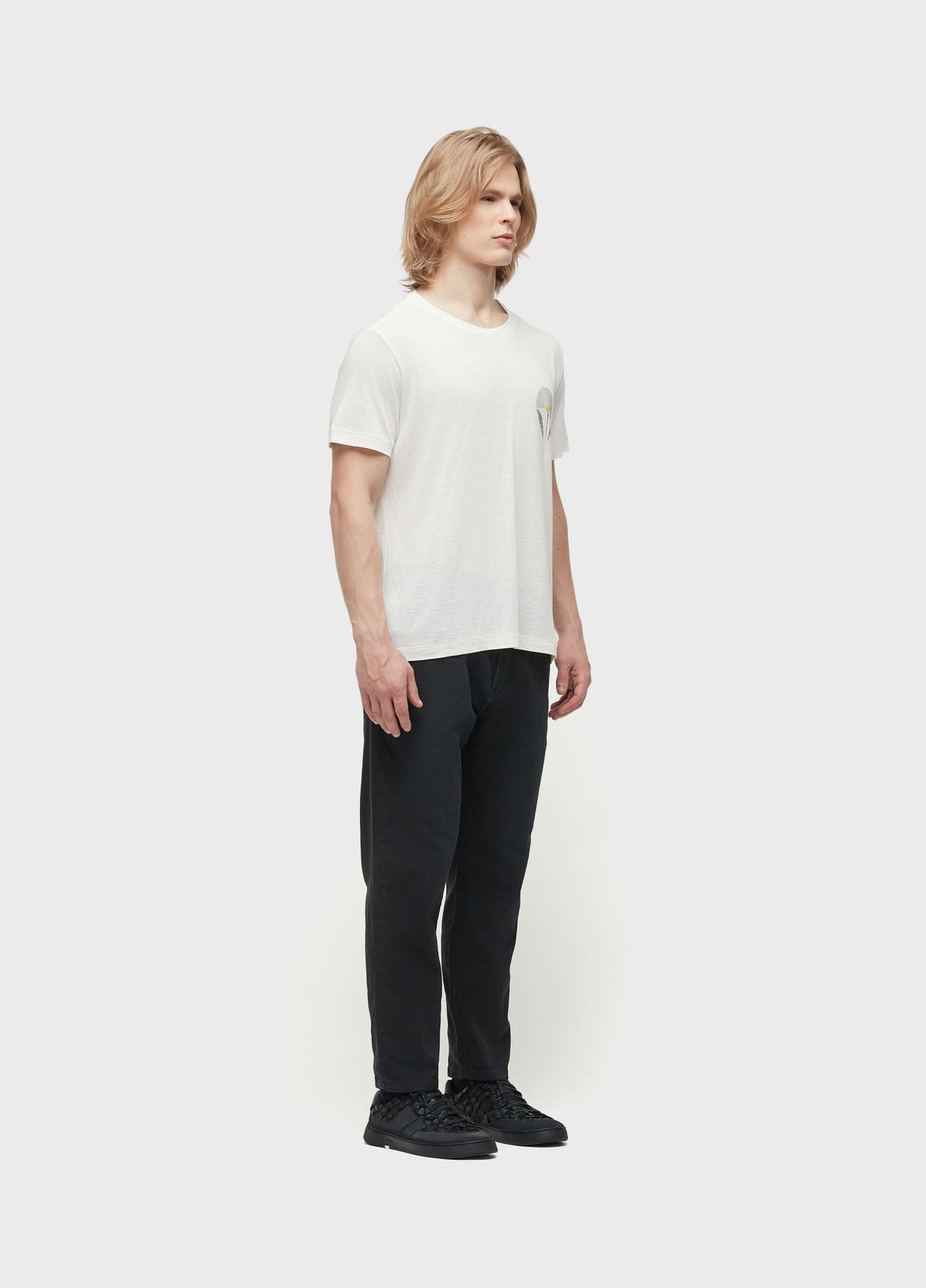 T-SHIRT LIGHT LINEN FLOWER SUN SHORT SLEEVE