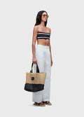 PLEATED WHITE DENIM PANTS