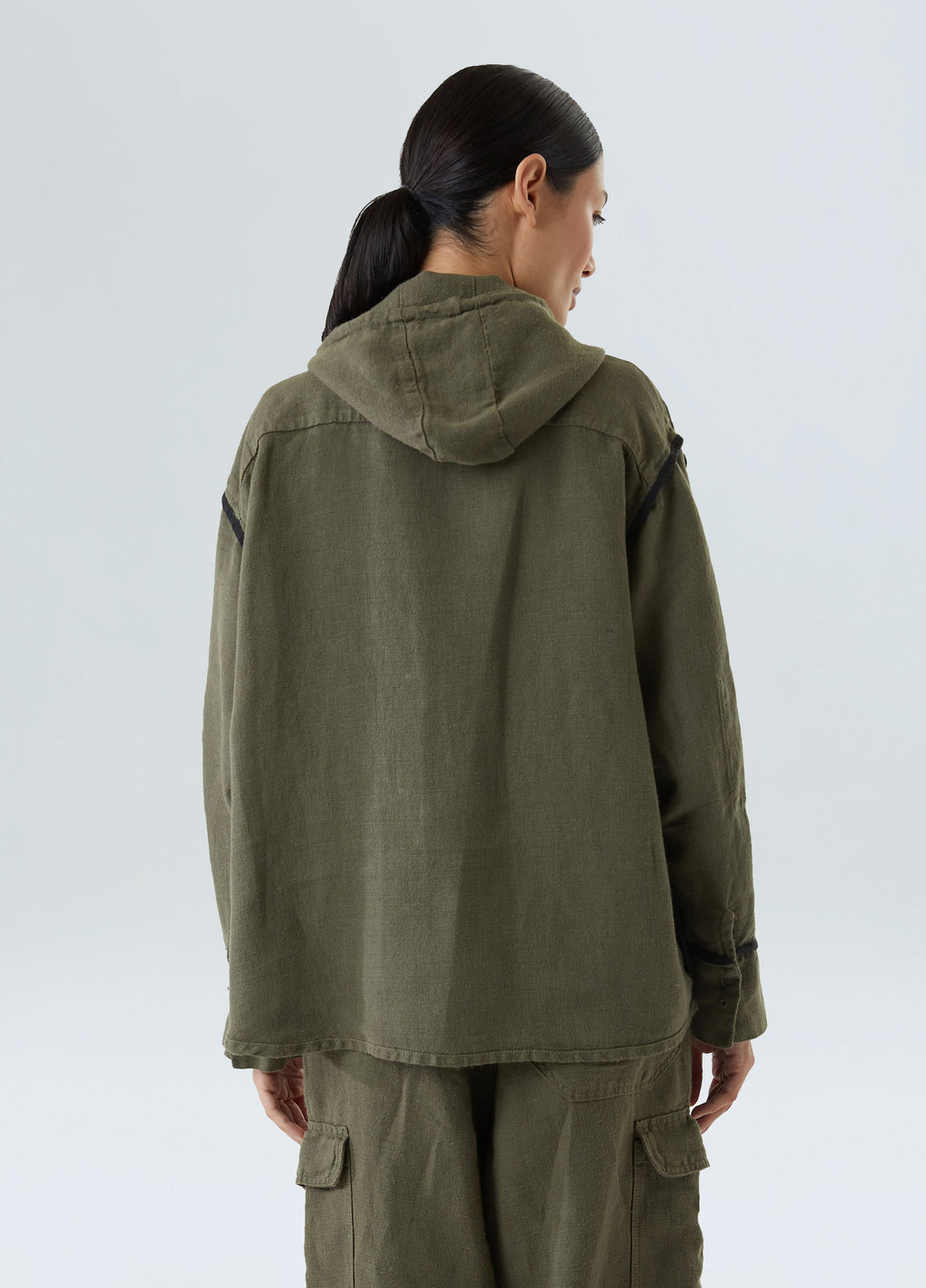 DOUBLE-FACED HOODED SHIRT