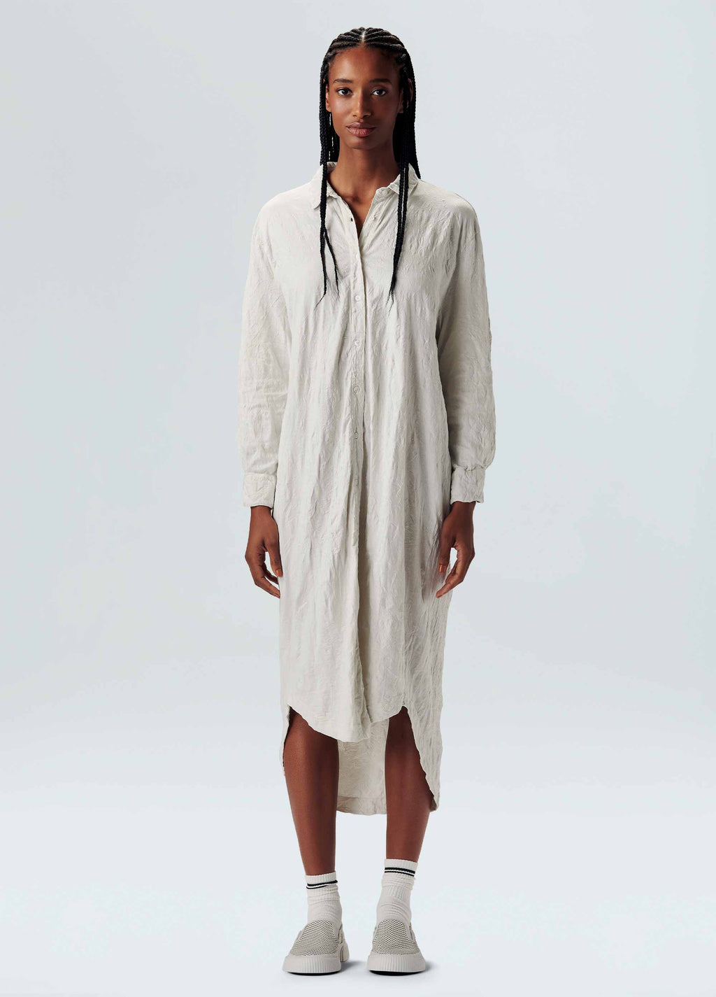 CASUAL CRINKLED SHIRT DRESS