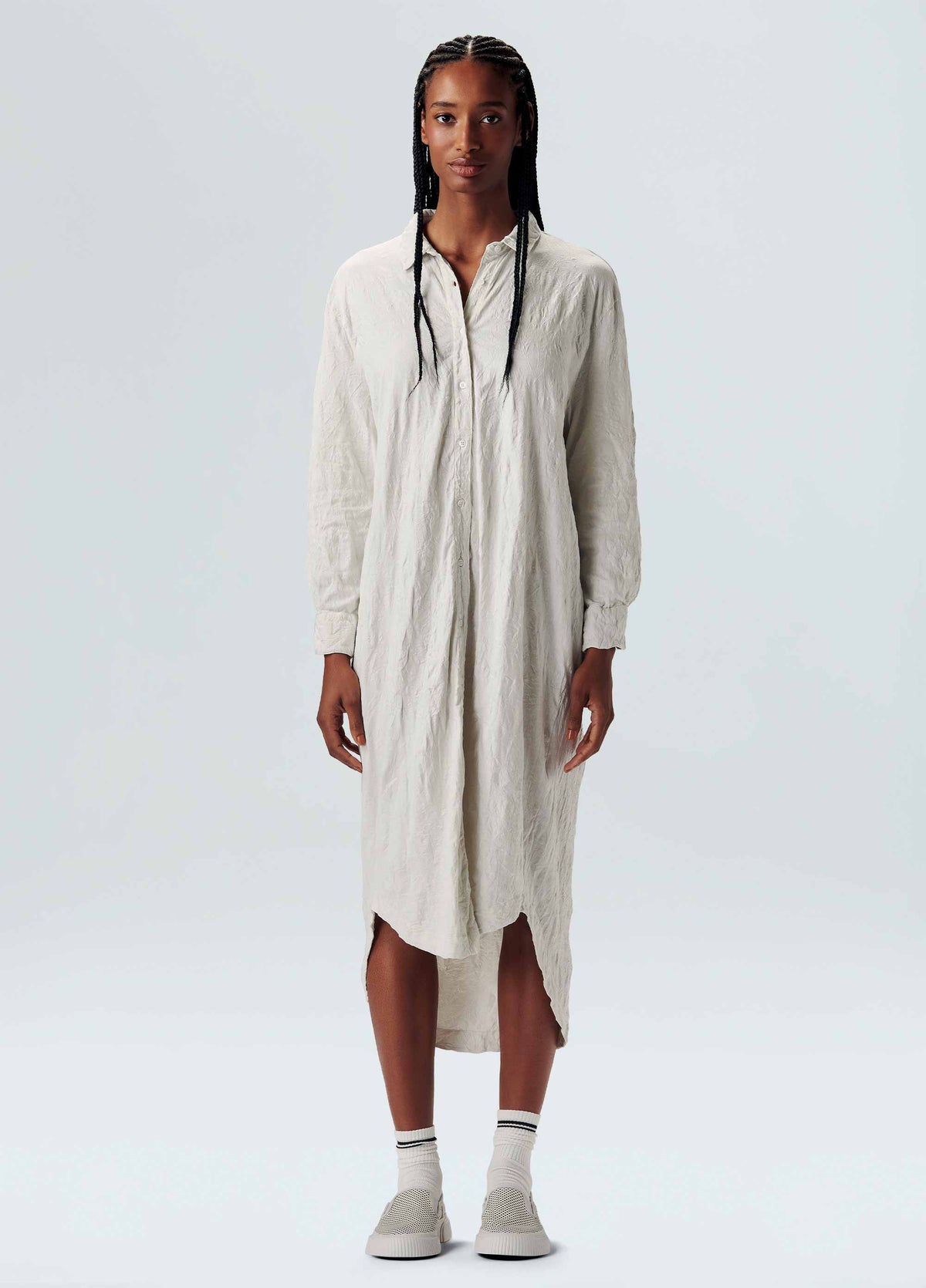 CASUAL CRINKLED SHIRT DRESS