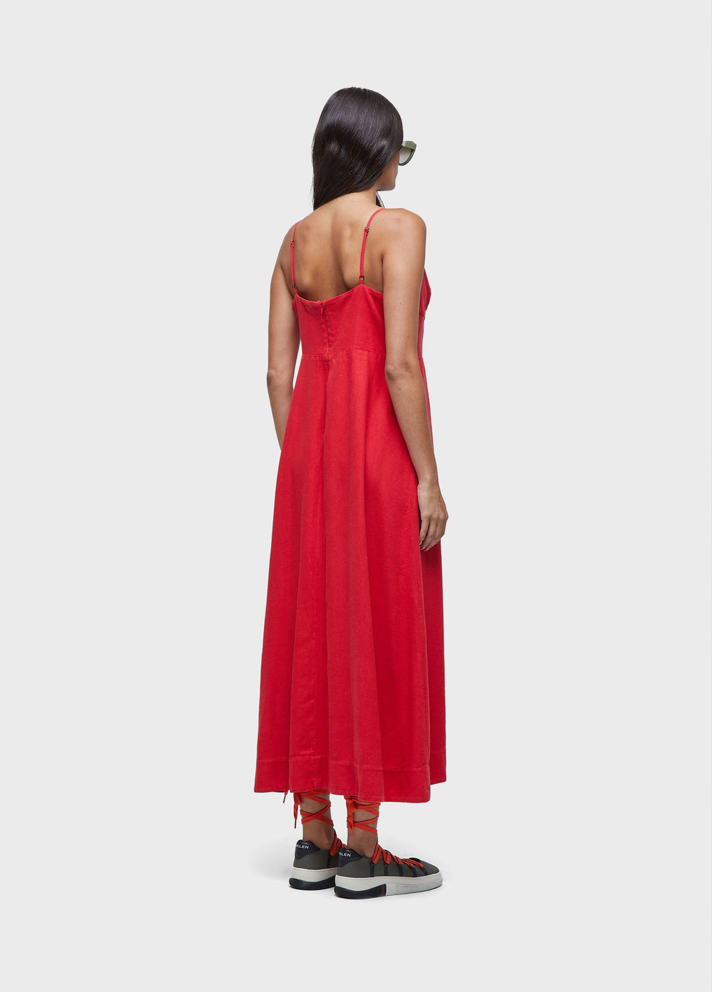 LINEN STRAP DRESS