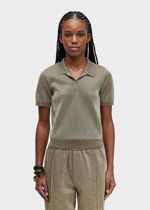 GOLD KNIT POLO SHIRT