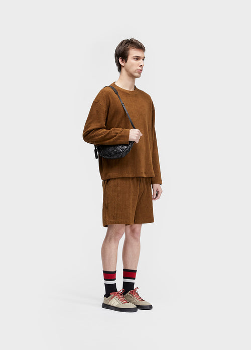 RIBBED TERRY BERMUDA SHORTS