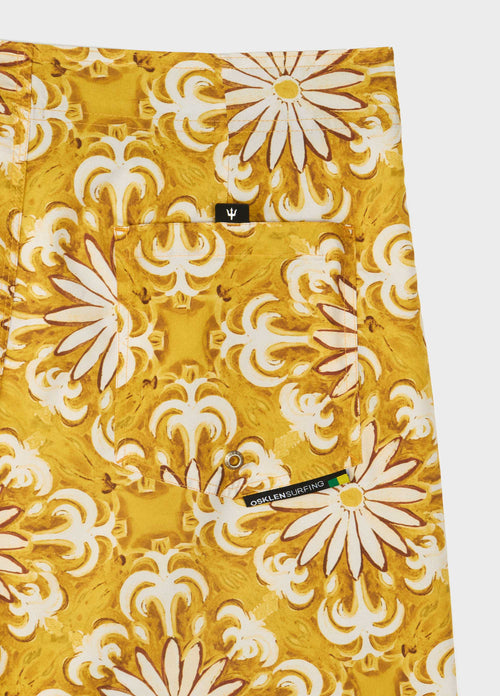 AQUAONE FLEX DAISY TILE SURF SHORTS