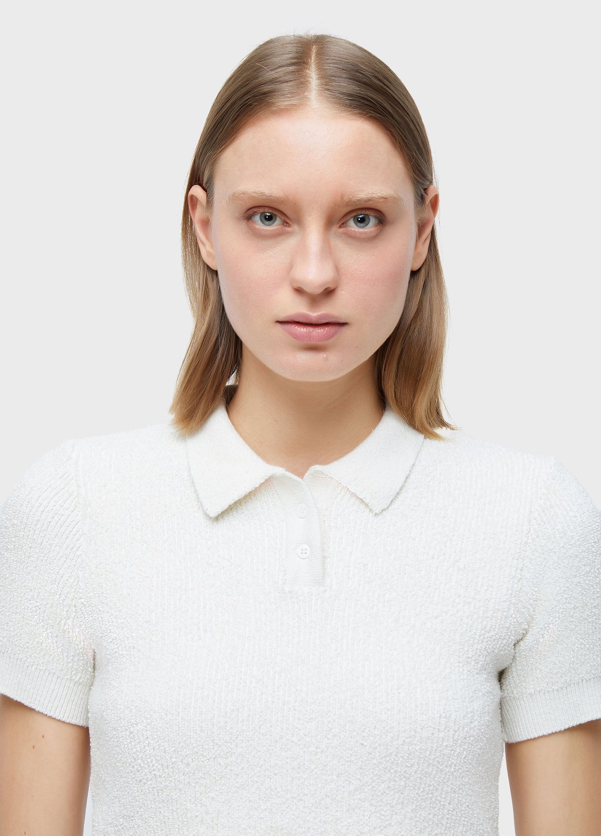 BOUCLÉ KNIT POLO SHIRT