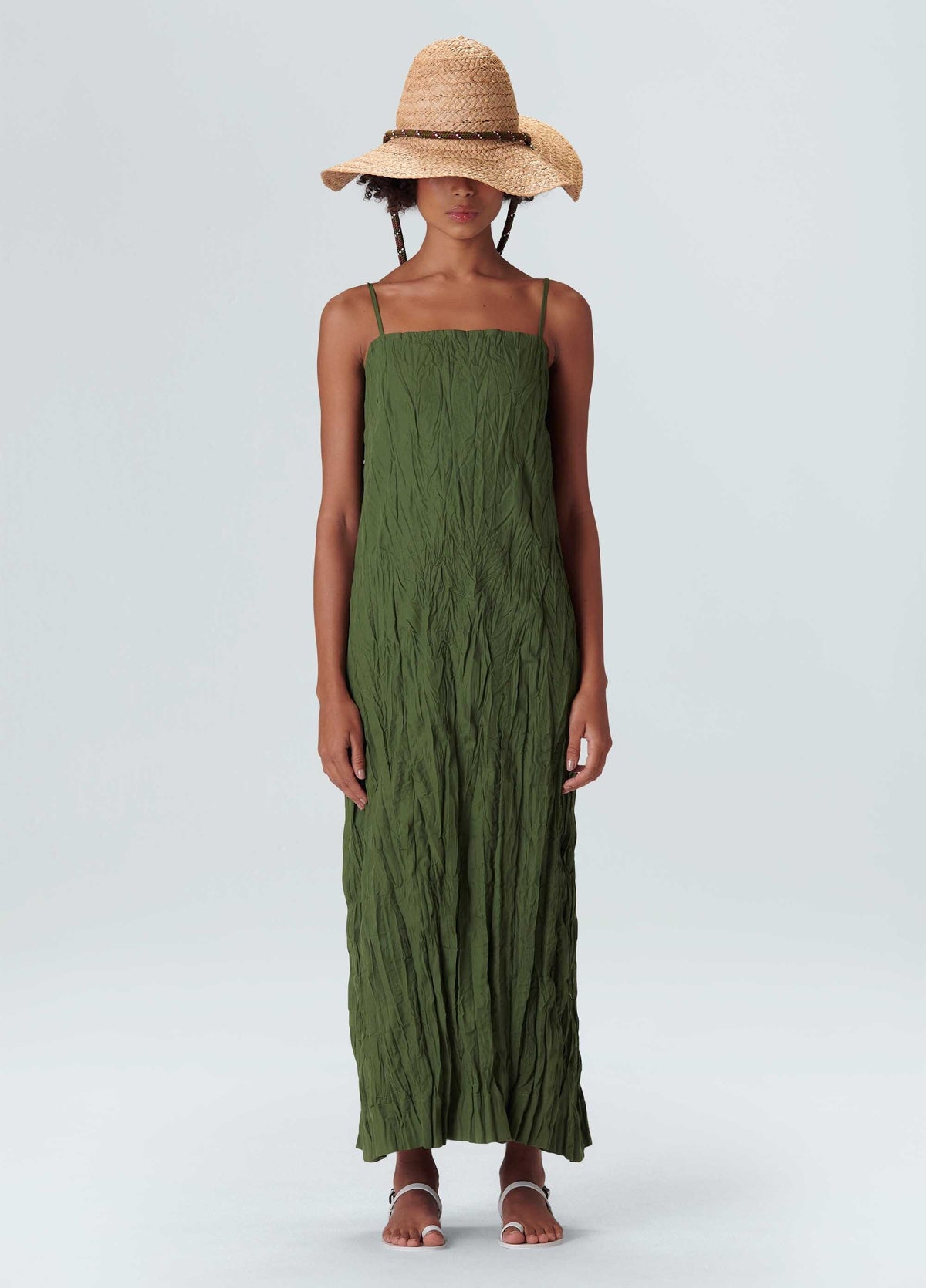 PLEATED MIDI DRESS