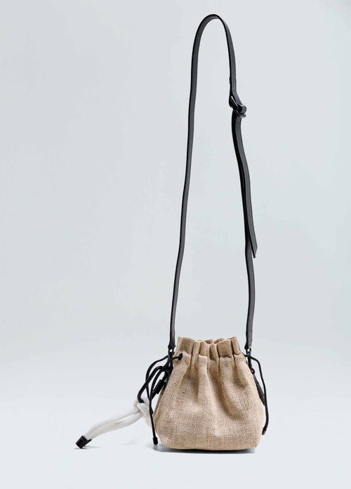 SMALL JUTE DRAWSTRING BAG