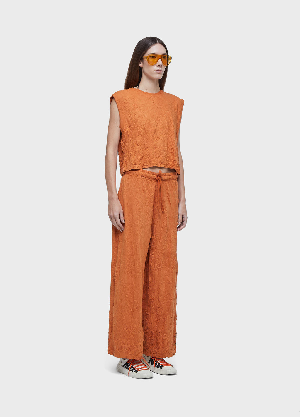 SLEEVELESS RUCHED TOP