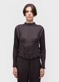 WRINKLE SATIN DOUBLE-FACED LONG-SLEEVED BLOUSE