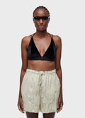 VELVET CROP TOP WITH STRAPS