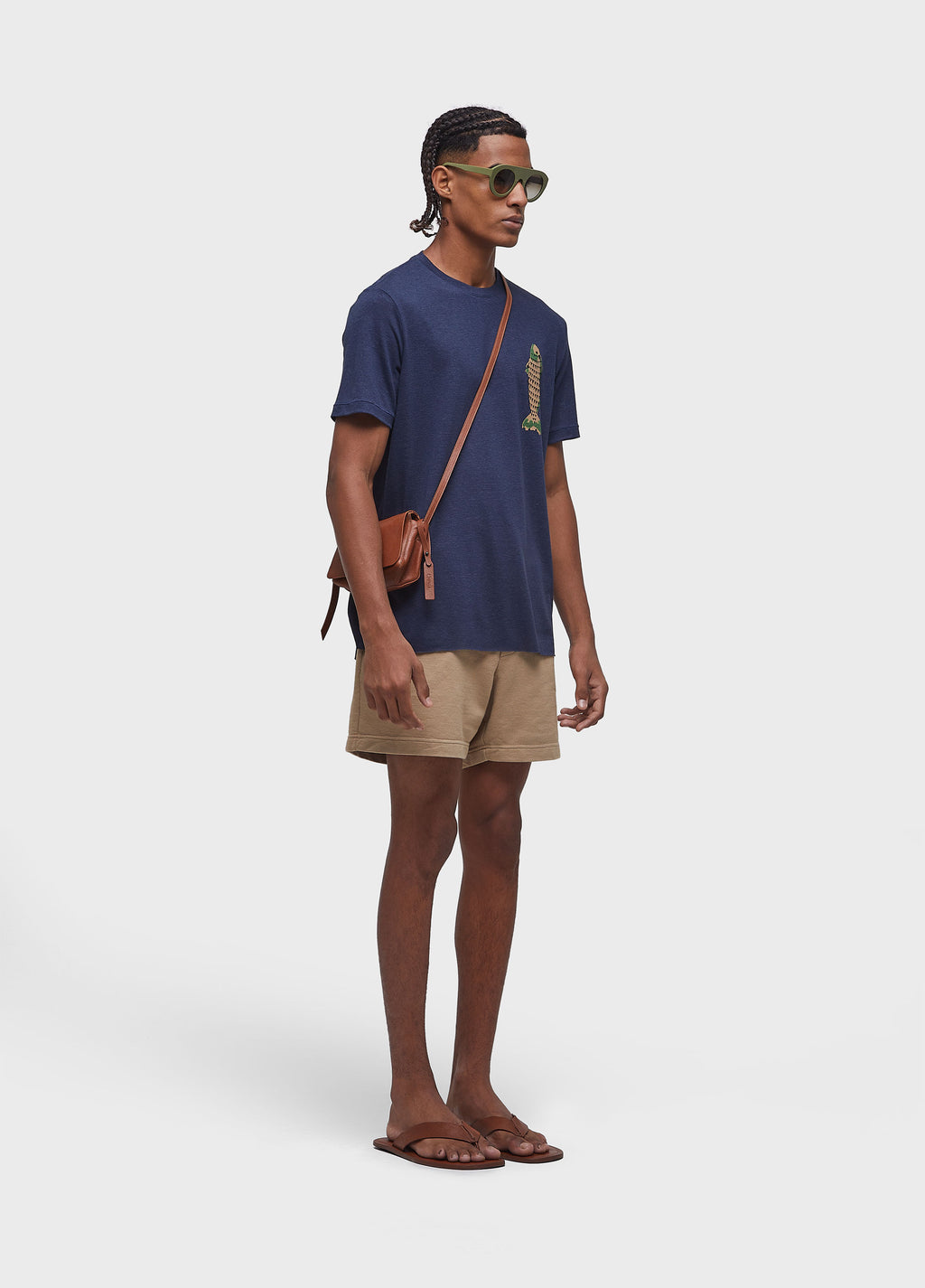 LIGHT LINEN FISH SHORT SLEEVE T-SHIRT