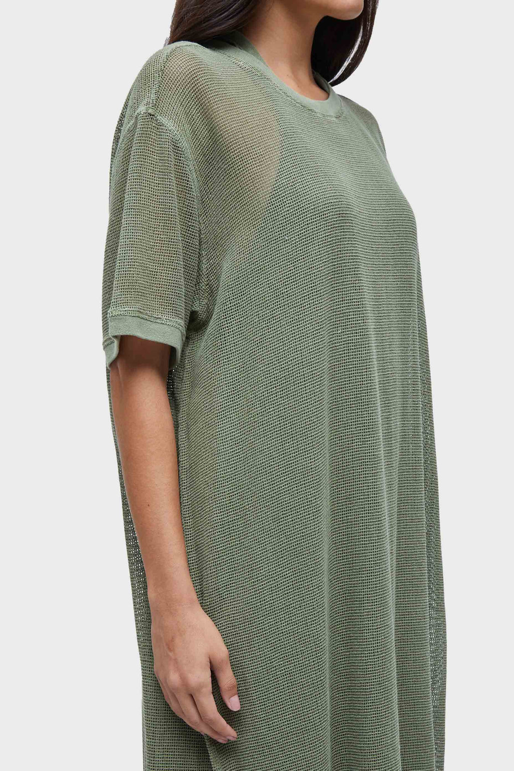 OVERSIZED MESH T-SHIRT DRESS