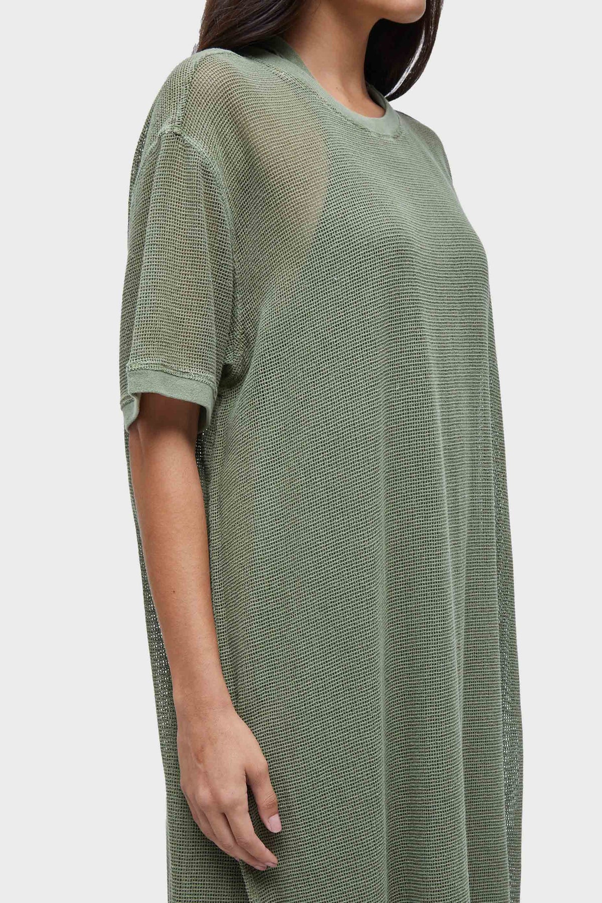 OVERSIZED MESH T-SHIRT DRESS