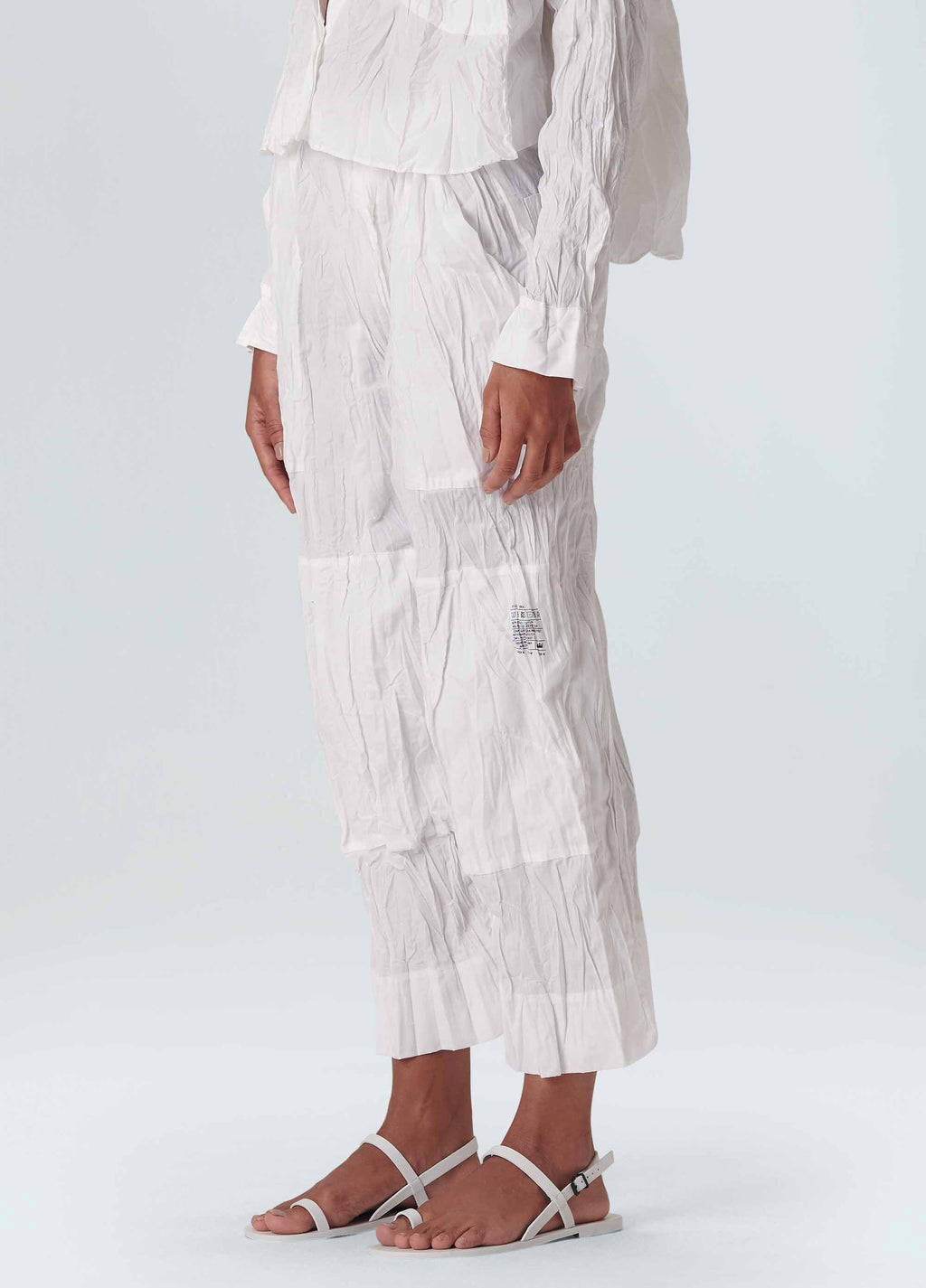 WRINKLED TRICOLINE PANTS