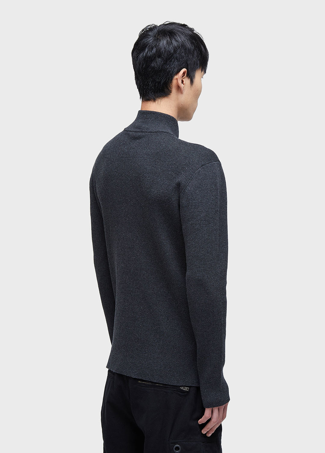 ZIPPED KNITTED COTTON SWEATER